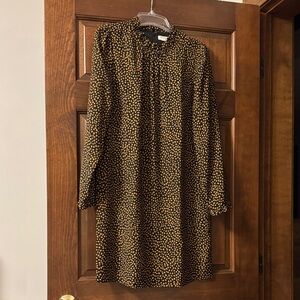 J. Crew Black and Gold Long Sleeve Mini Dress
